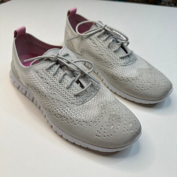 Cole Haan Zerogrand Stitchlite Gray Pink Wingtip Oxford Sneakers - Picture 2 of 8